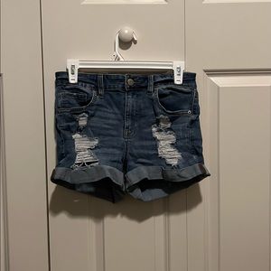 AERO High Rise Midi Jean Shorts